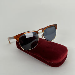Gucci Brown/Gold Clubmaster Sunglasses