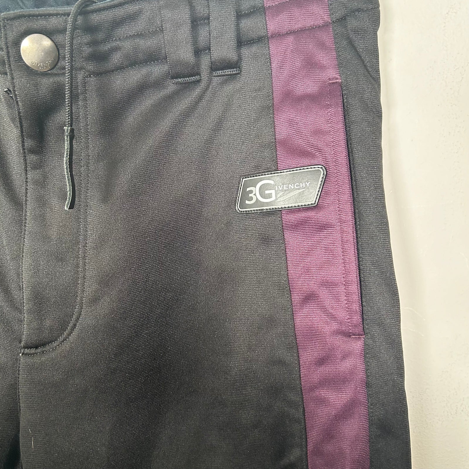 Givenchy Black '3G' Striped Trousers Size Small