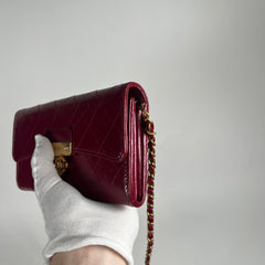 Chanel Burgundy Calfskin Flap Wallet