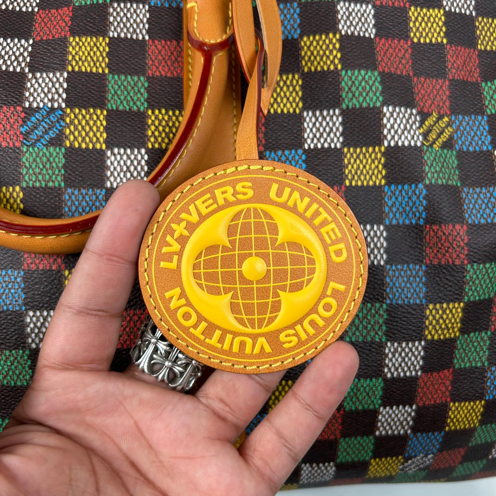 Louis Vuitton Multicolor 'LV-Vers' Damier Keepall Bandouliere 50