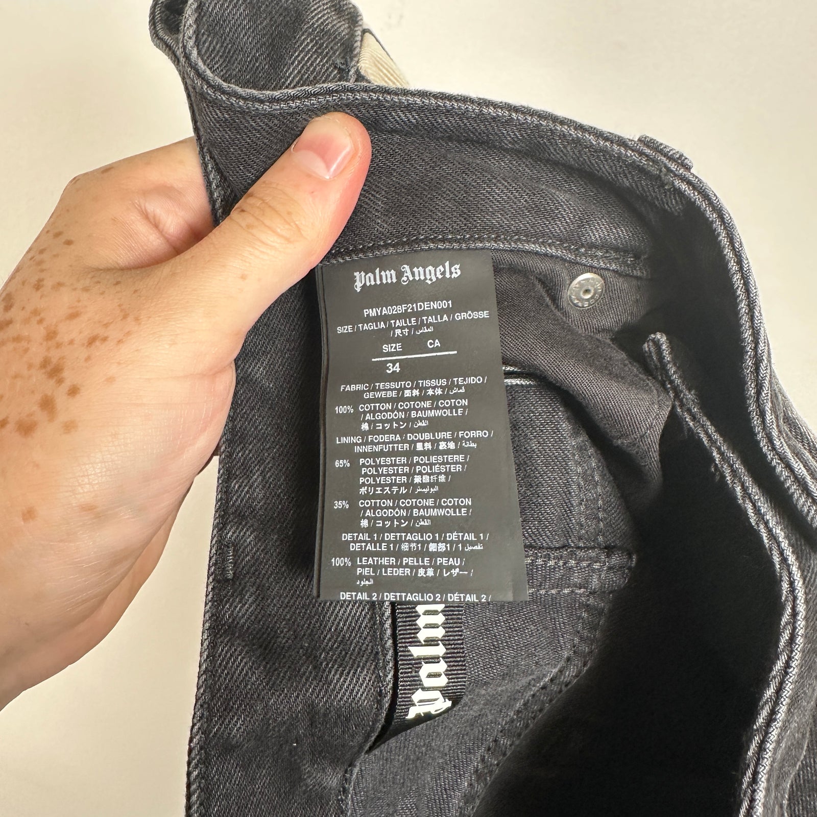 Palm Angels Track Denim Jeans Size 34