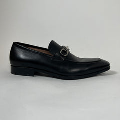 Ferragamo Benford Black Leather Bit Loafer Size 10