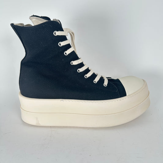 Rick Owens Black Canvas Double Bumper Ramones Size 12