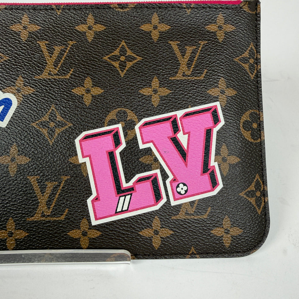 Louis Vuitton Monogram Travel Stickers Neverfull Pouch