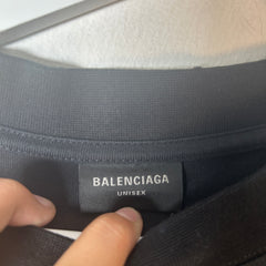 Balenciaga Duct Tape Logo Black T-Shirt Size XS