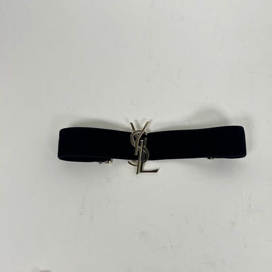 Saint Laurent Monogram Velvet Choker Necklace