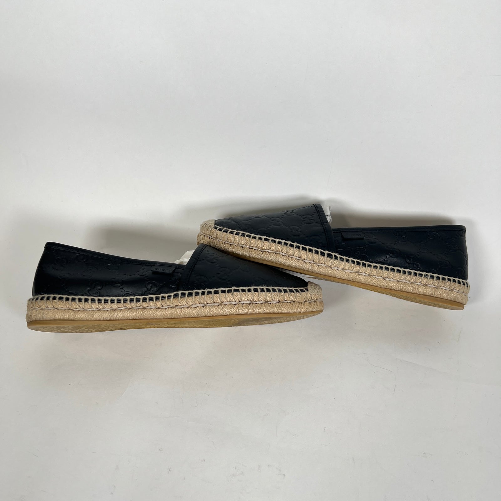 Gucci Espardrilles Black GG Flats Size 41
