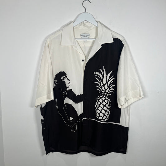 Bottega Veneta SS20 Pineapple Monkey Bowling Shirt Size L