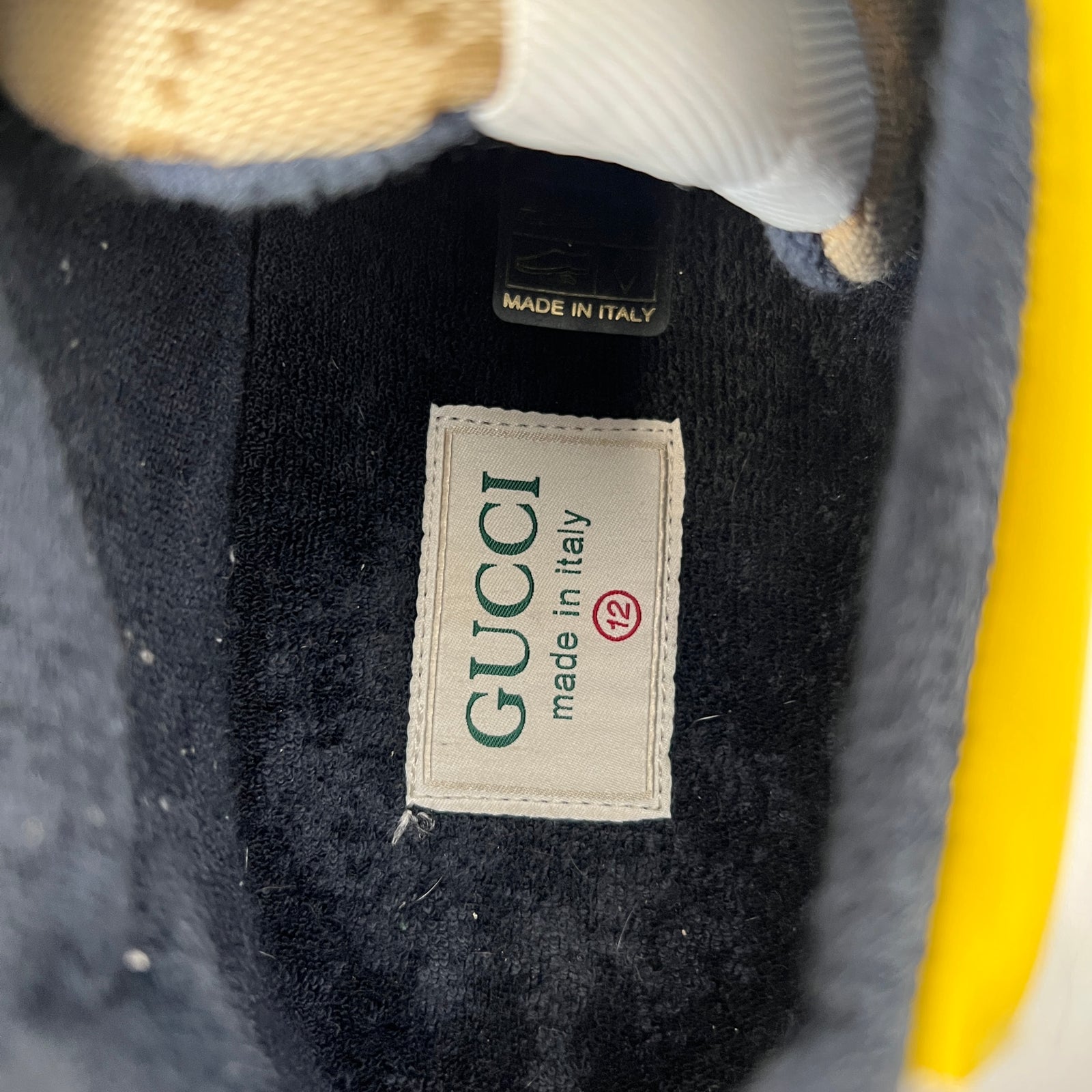 Gucci Beige/Yellow Rhyton Sneaker Size GG 12