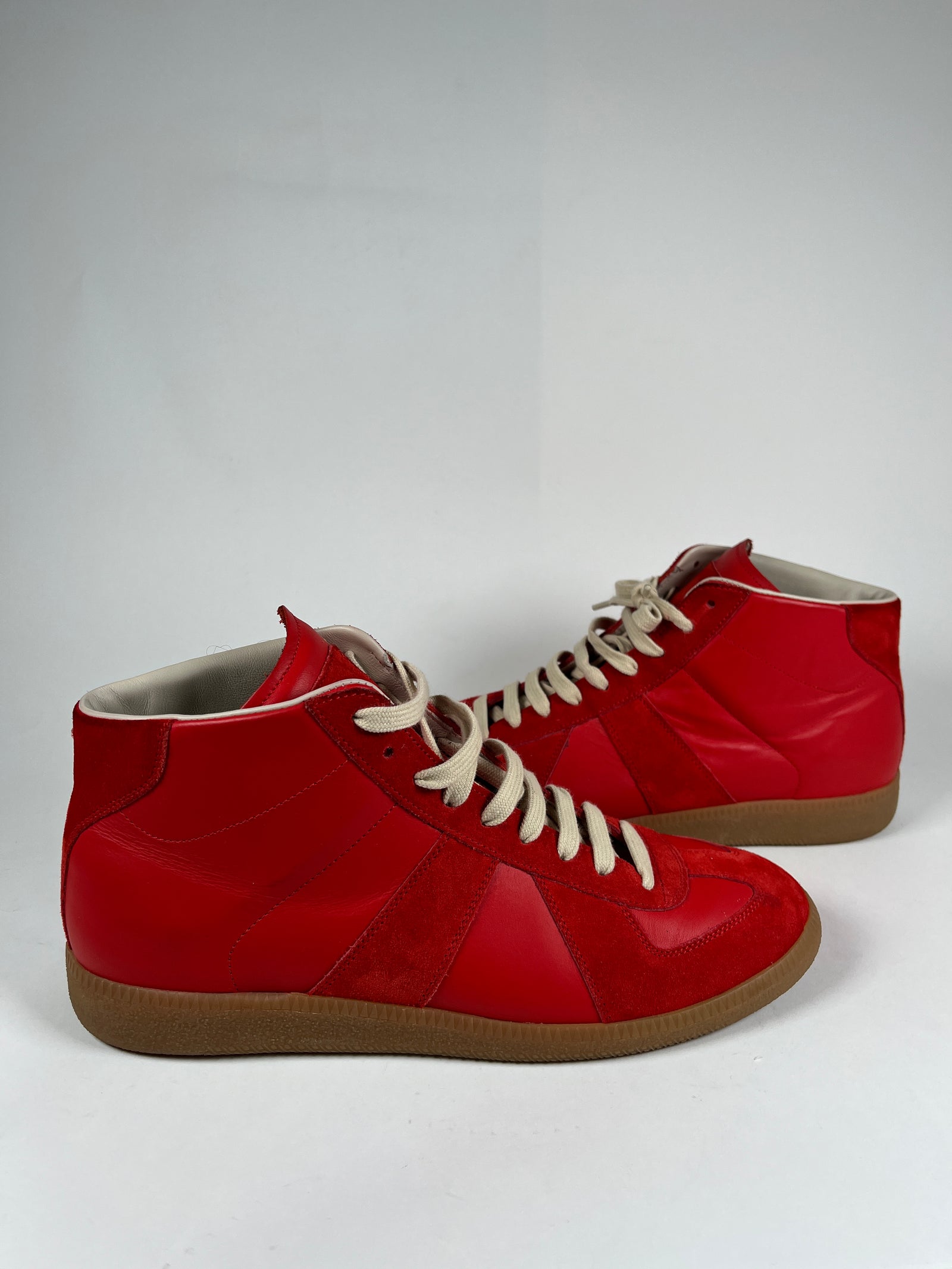 Maison Margiela Red Orange Mid Top Gats Size 43