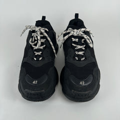 Balenciaga Black/White Triple S Sneaker Size 42
