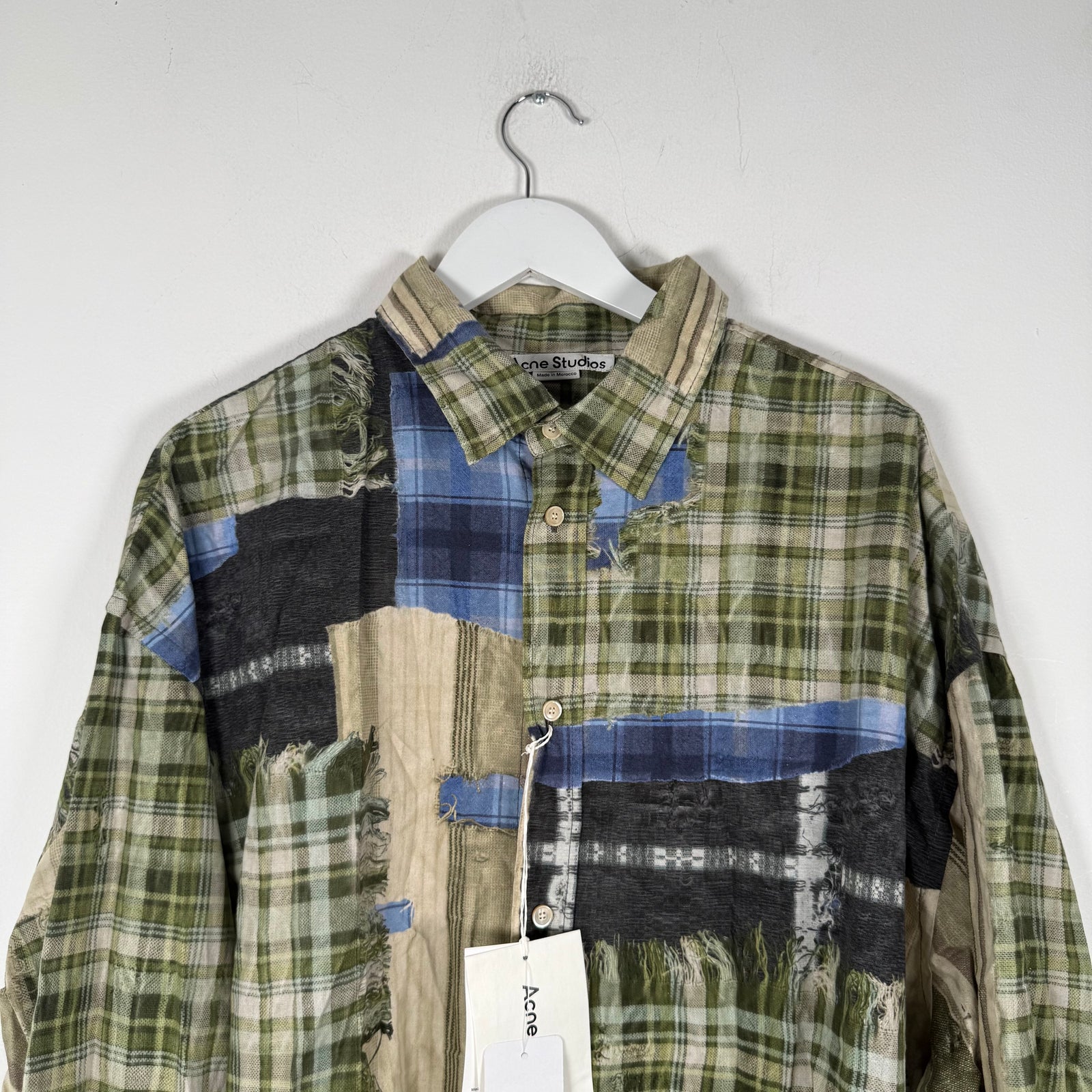 Acne Studios Trompe L'oeil Patchwork Button Up Shirt Size 50