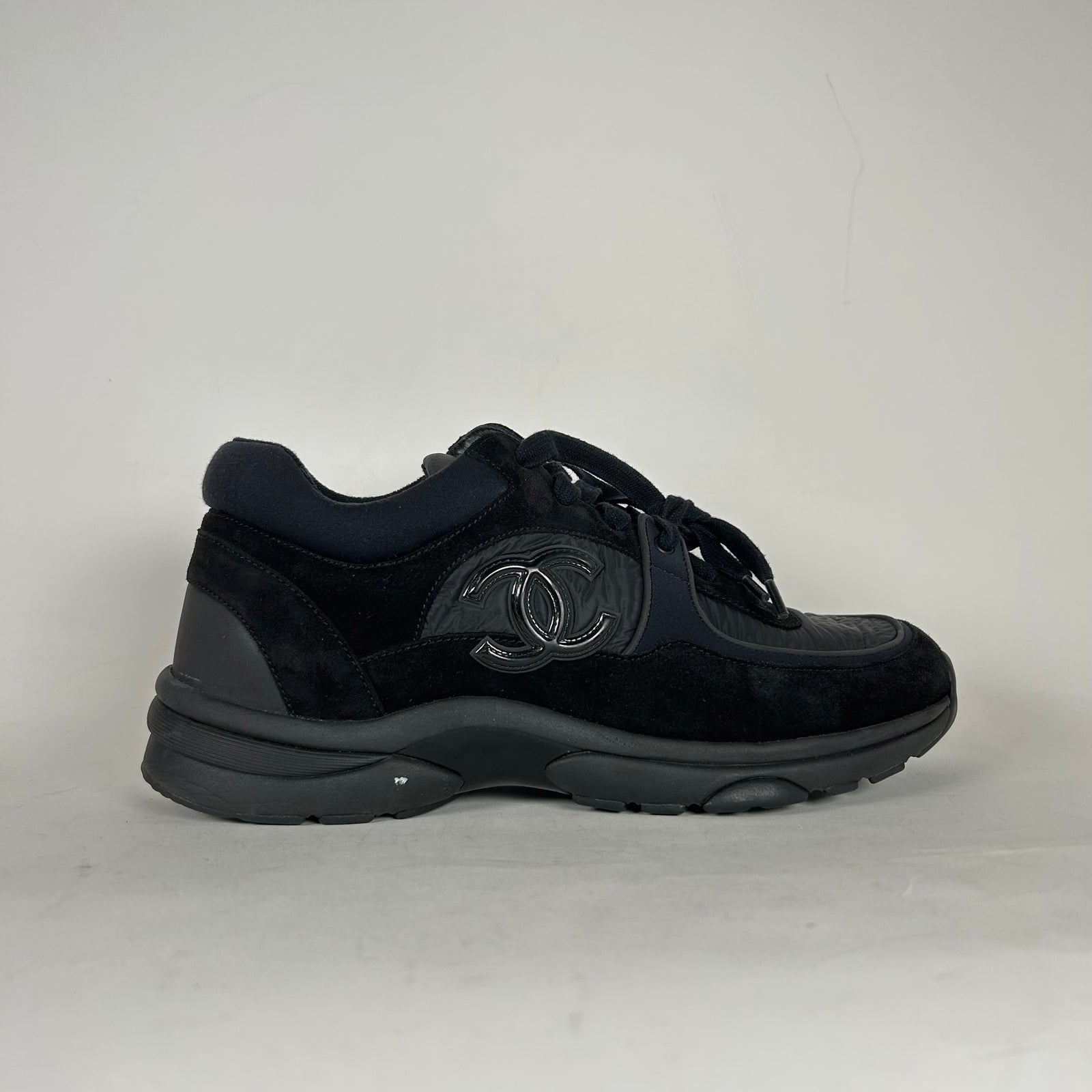 Chanel Black Tennis Trainers Size 40.5