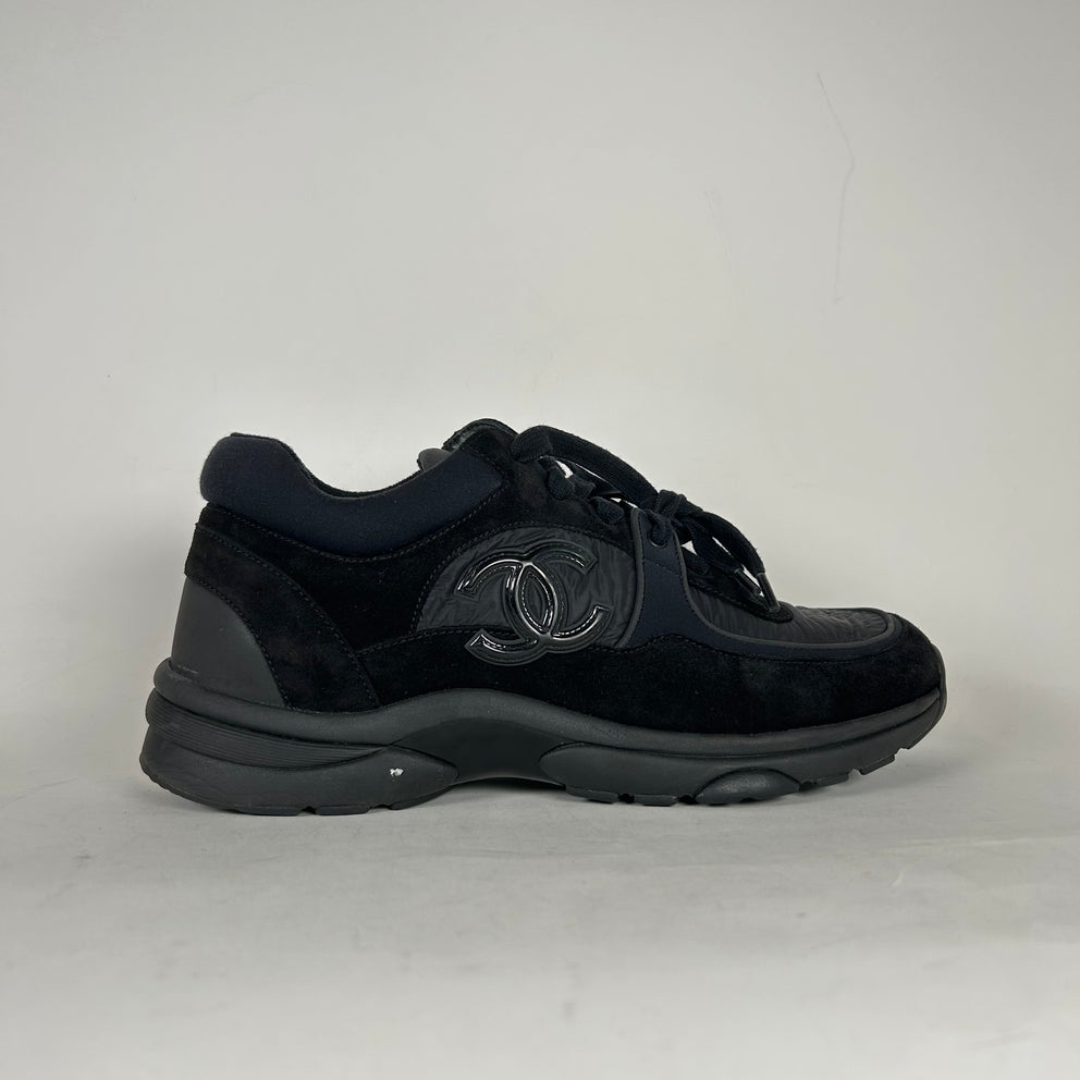 Chanel Black Tennis Trainers Size 40.5