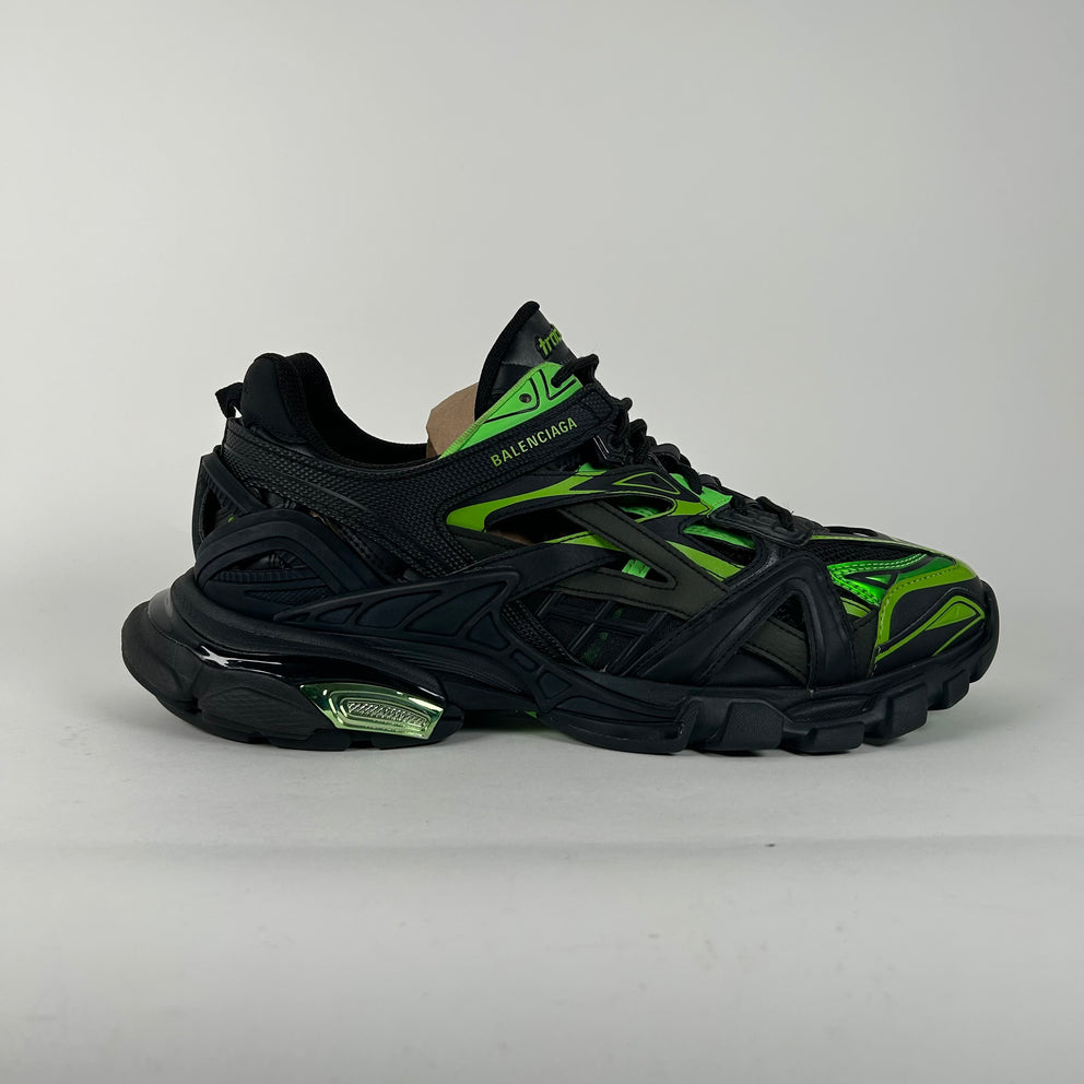 Balenciaga Black/Green Track 2 Sneaker Size 12