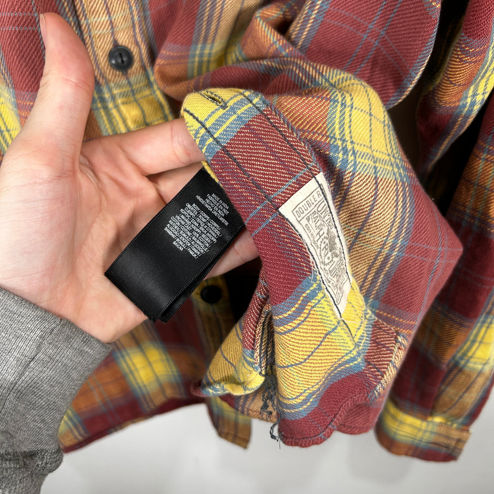 RRL Red/Yellow Washed Flannel Size XL