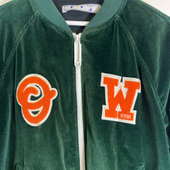 Off-White Velvet Barrel Zipped Bomber Jacket