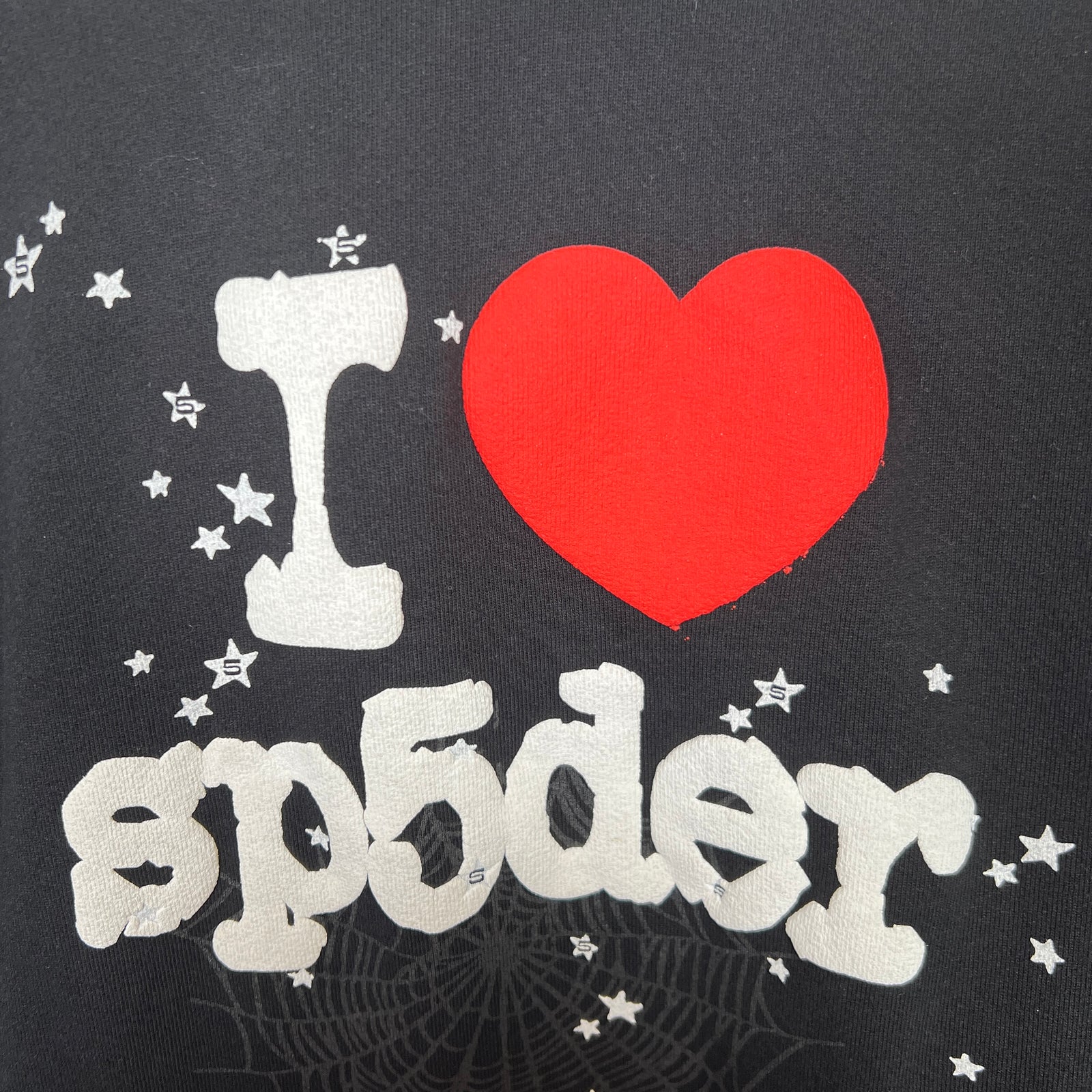 Sp5der 'I Love' Black Hoodie Size L