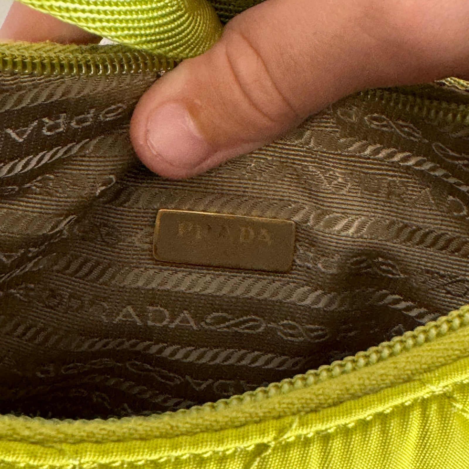 Prada Green Tessuto Impunture Hobo Bag