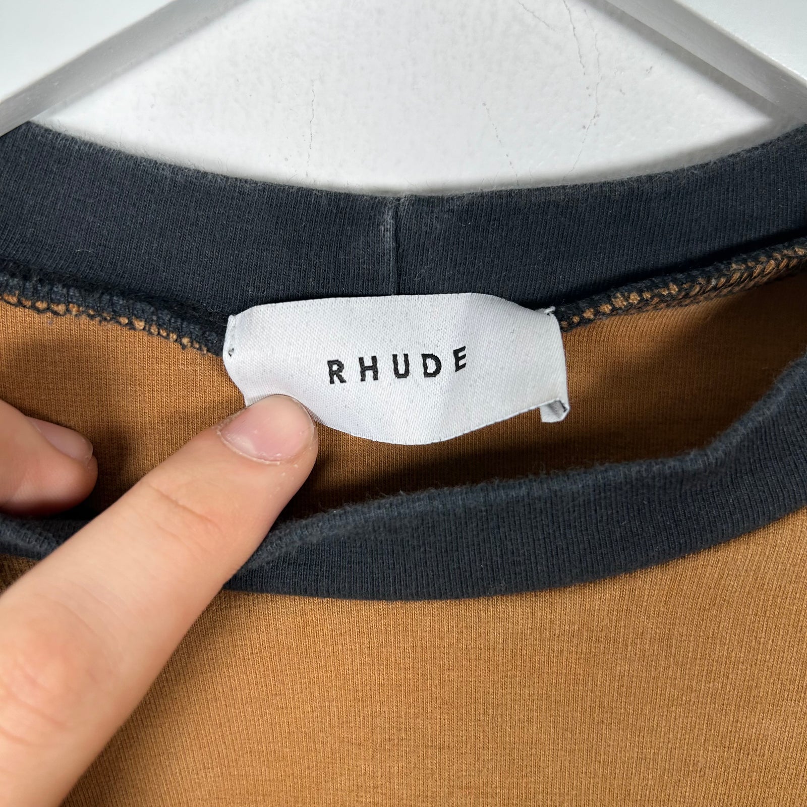 Rhude Brown Triangle Logo Pocket T-Shirt Size S