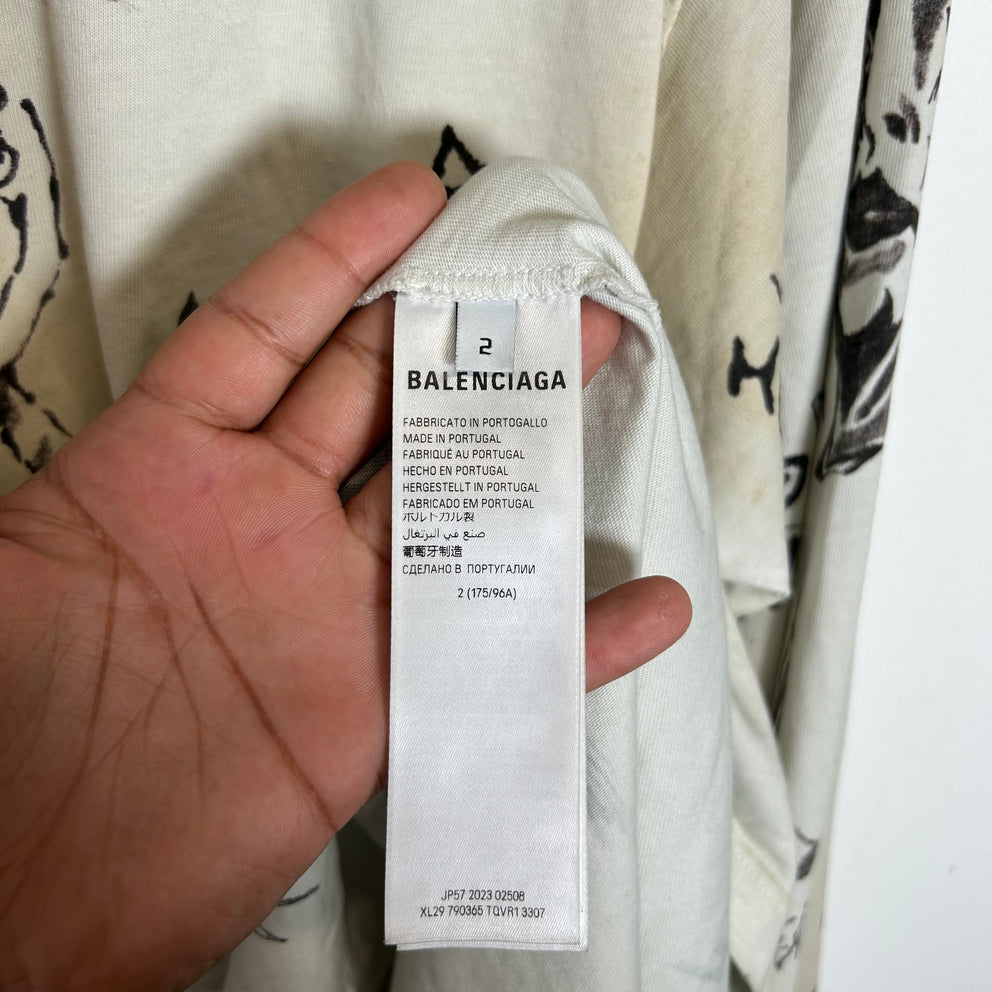 Balenciaga SS24 Tattoo Distressed Longsleeve Shirt