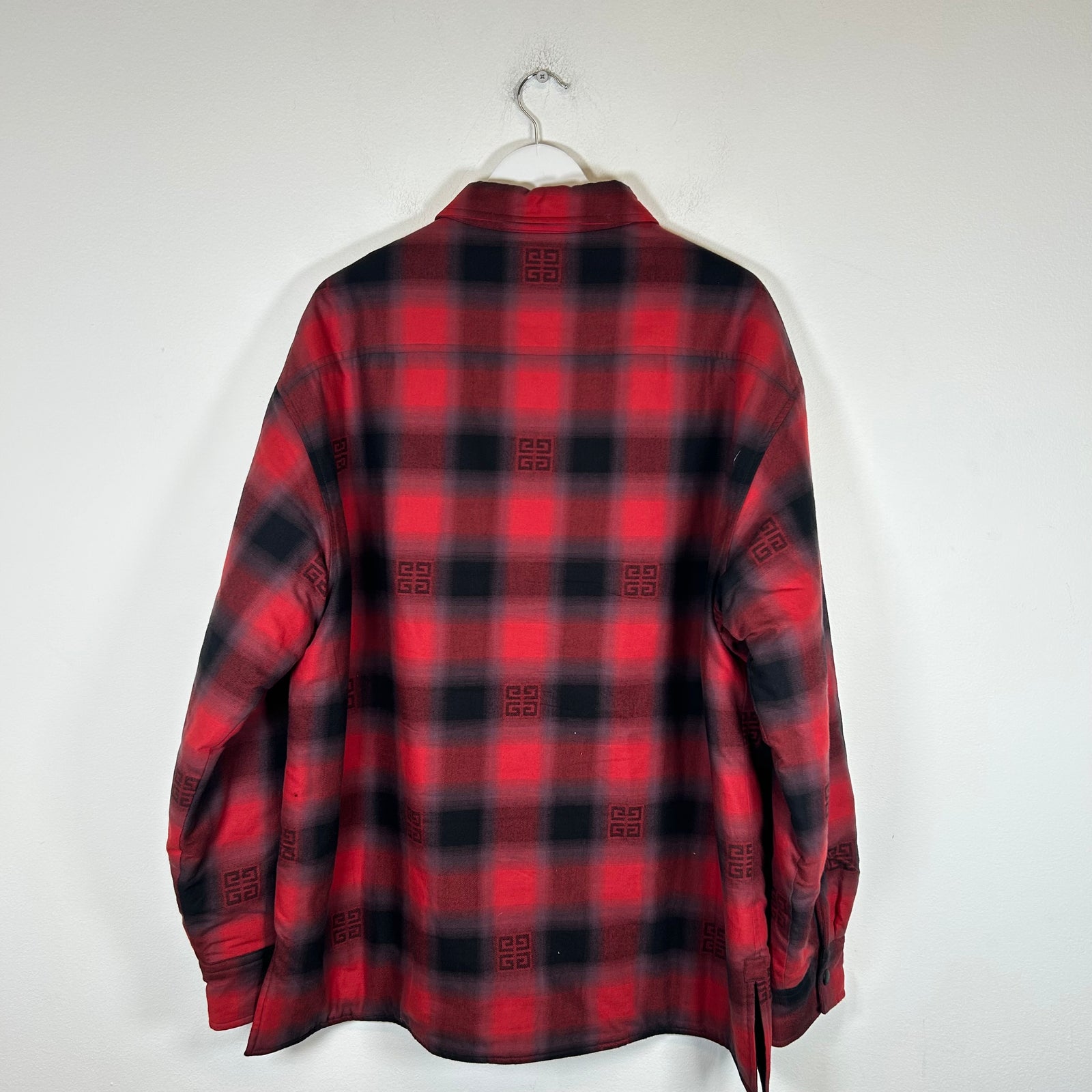 Givenchy Red 4G Plaid Quilted Jacket Size 42