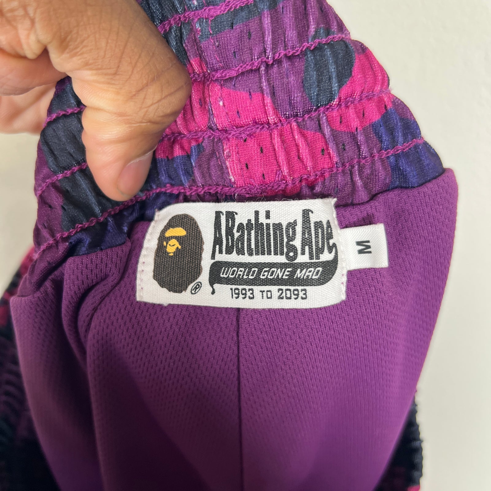Bape Purple Camo Mesh Shorts Size M
