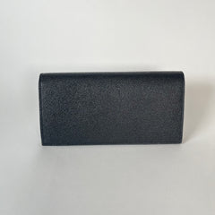 Burberry Logo Motif Leather Long Wallet
