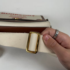 Burberry Horseferry Red Logo Canvas Crossbody Bag