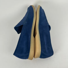 Loro Piana Blue Summer Walk Suede Loafers Size 46