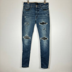 Amiri Blue MX1 Distressed Denim Jeans Size 34