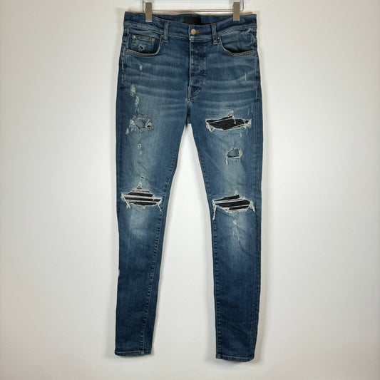 Amiri Blue MX1 Distressed Denim Jeans Size 34