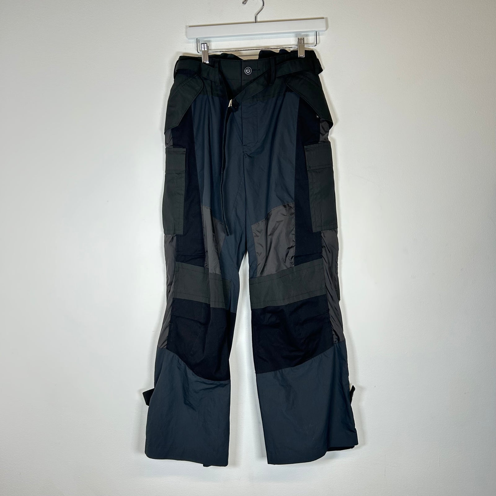 Sacai Black Patchwork Cargo Pants Size 2