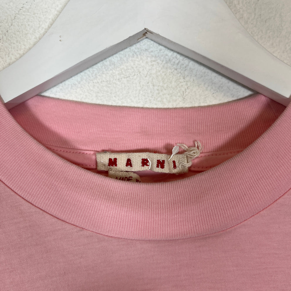 Marni Pink Bouquet Logo T-Shirt Size L