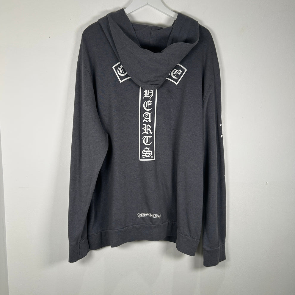 Chrome Hearts Gray Zip Up Hoodie Size XXL