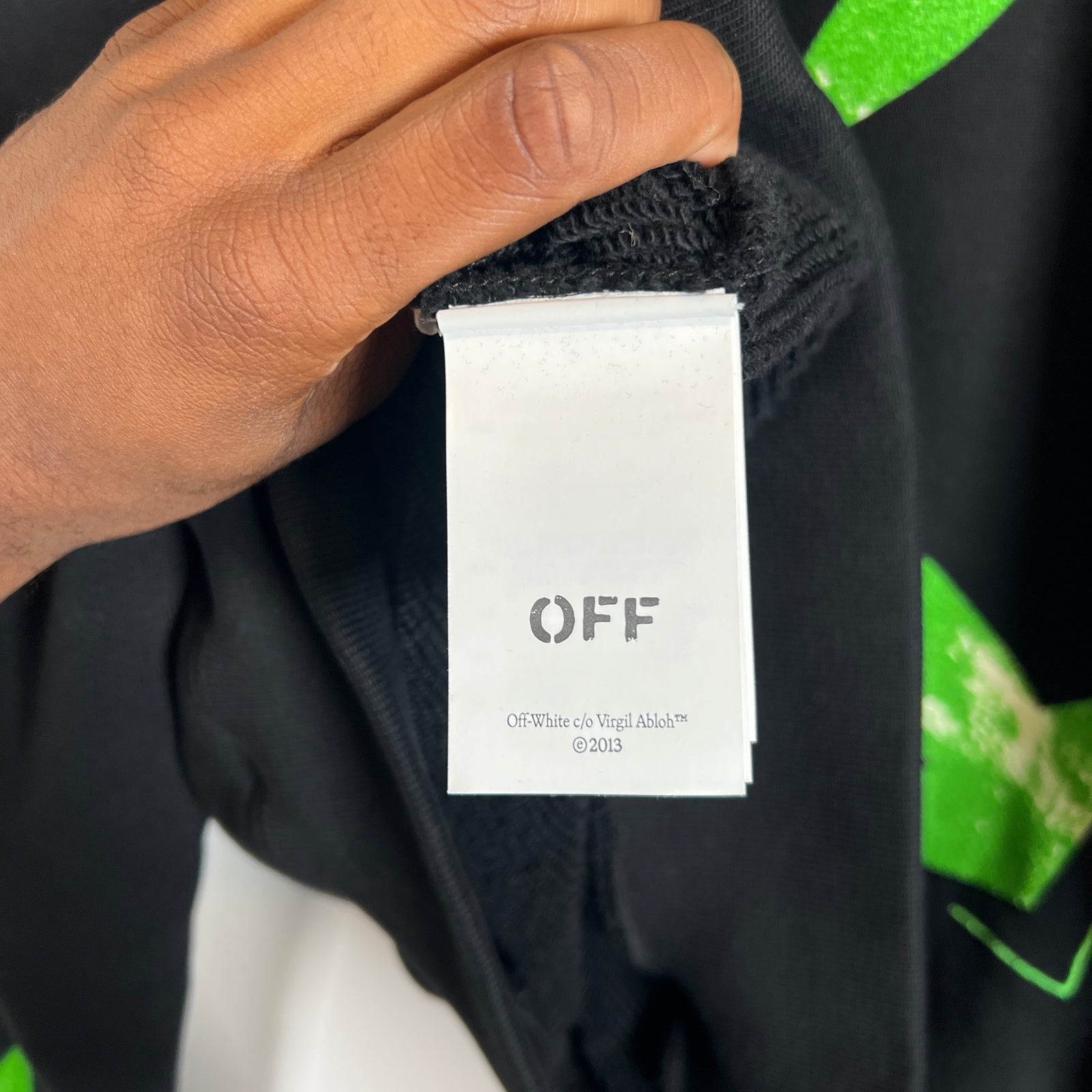 Off-White Black/Green 'Moon Camera' Hoodie Size S