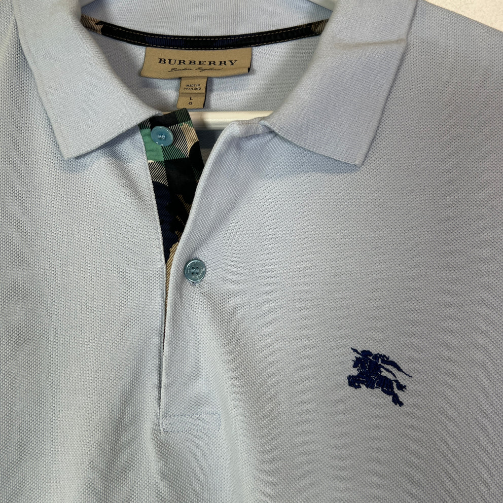 Burberry Light Blue Hatley Camo Polo Shirt