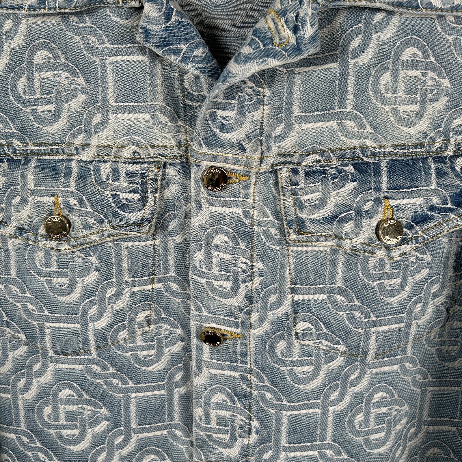 Casablanca Monogram Lightwash Denim Jacket Size XXL