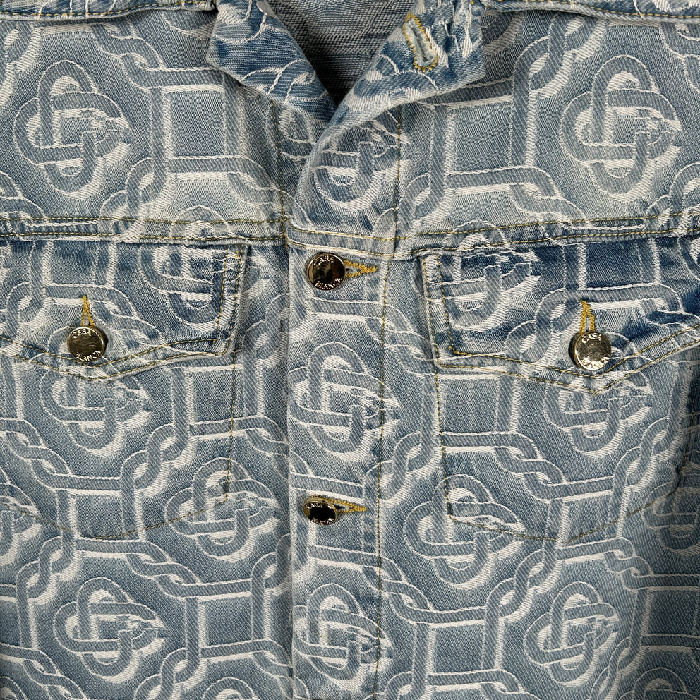 Casablanca Monogram Lightwash Denim Jacket Size XXL