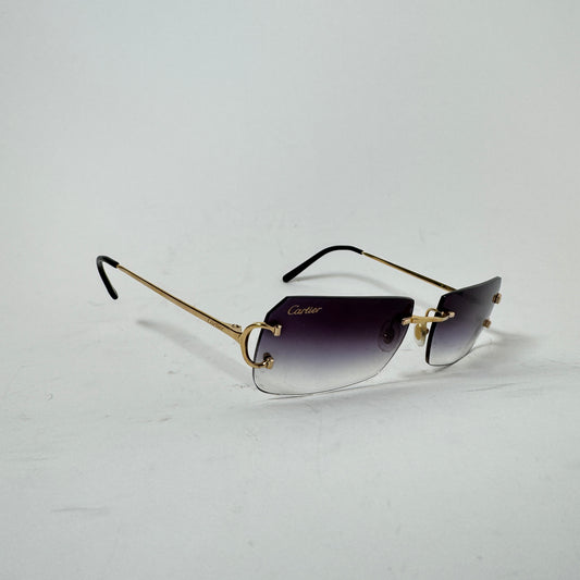 Cartier Big C Fluorescent Gold Wire Frame Glasses