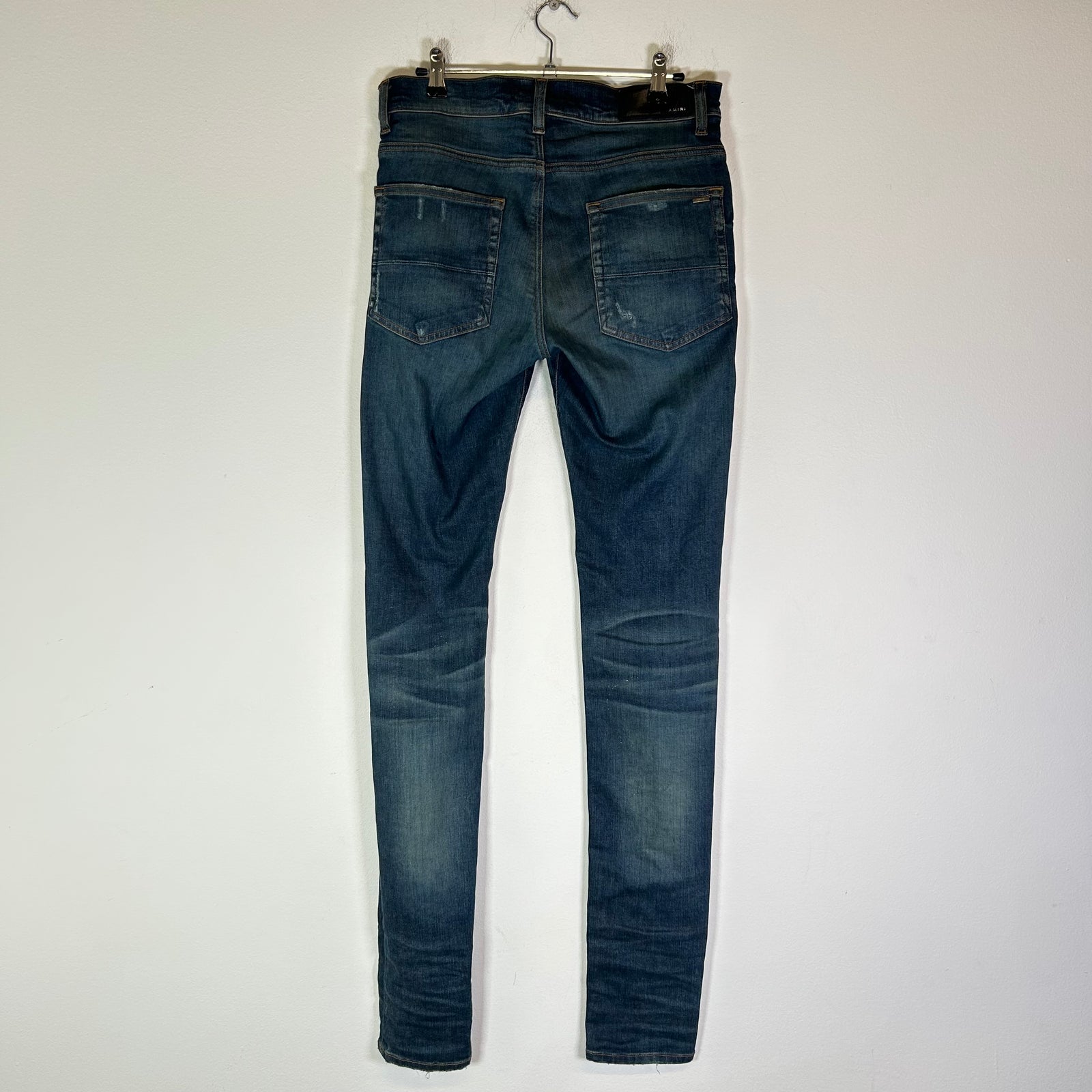 Amiri Dark Wash Indigo Distressed Jeans