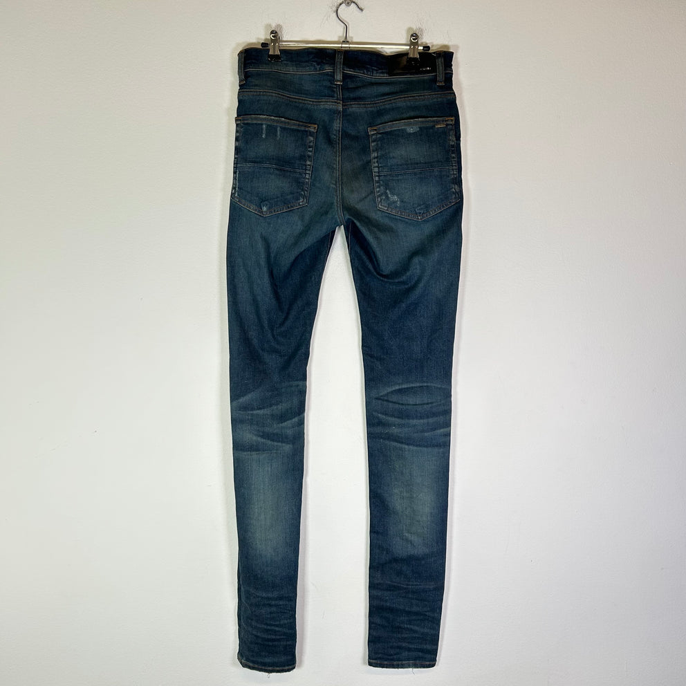 Amiri Dark Wash Indigo Distressed Jeans