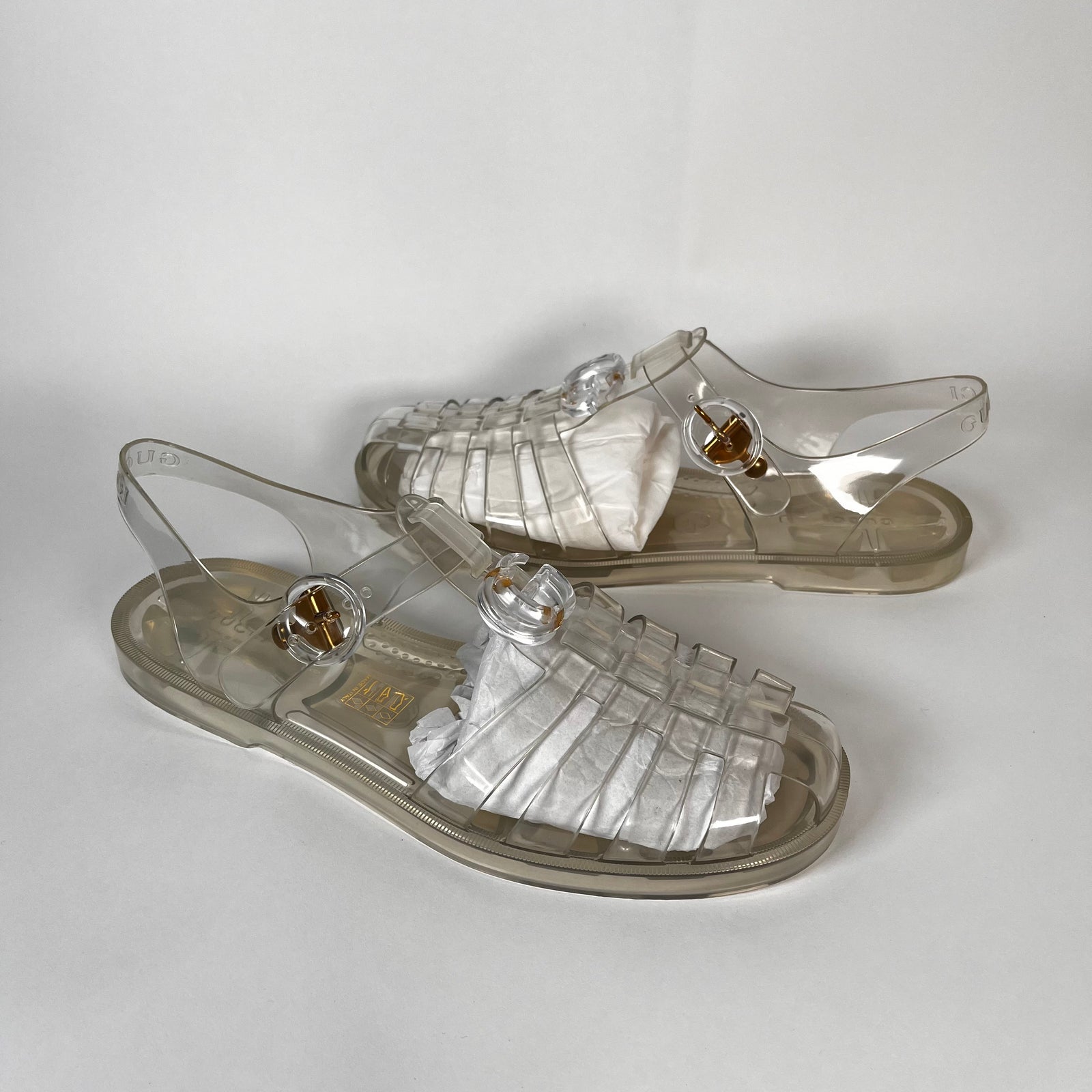 Gucci GG Transparent Fisherman Sandal Size 9