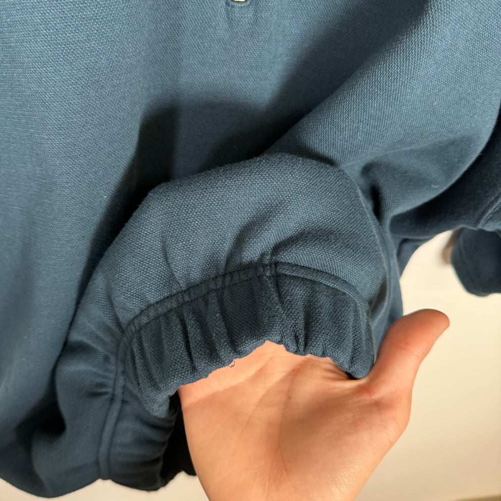 Rhude Navy Collar Spell-Out Quarter Zip Size M