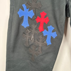 Chrome Hearts Black 'Spiderman' Cross Patch Jeans Size 31