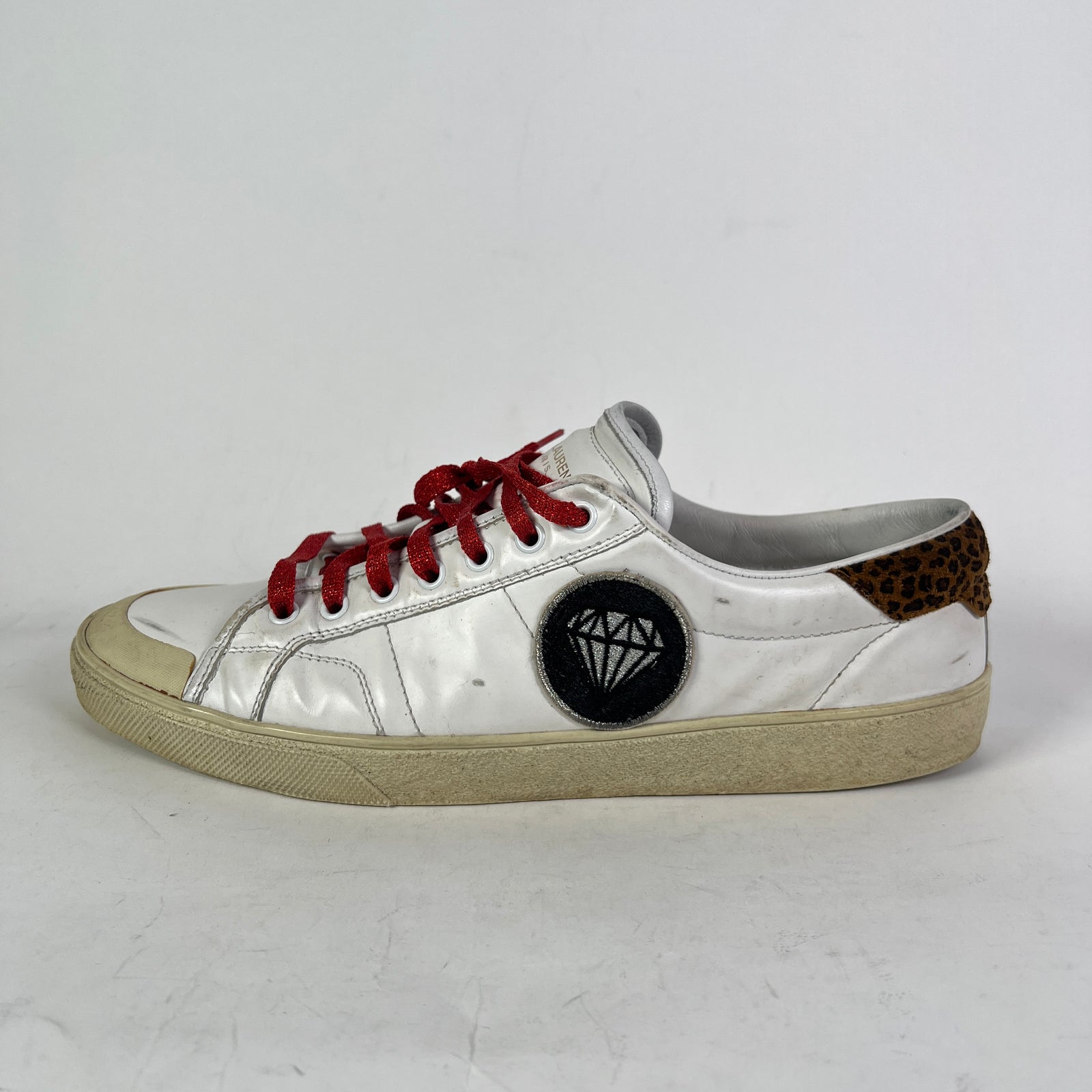 Saint Laurent SL 37 Diamond Leather Court Sneakers