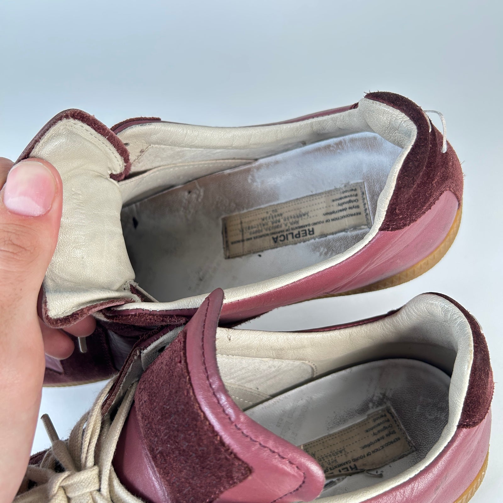 Maison Margiela Maroon/Gum Gat Trainers Size 10