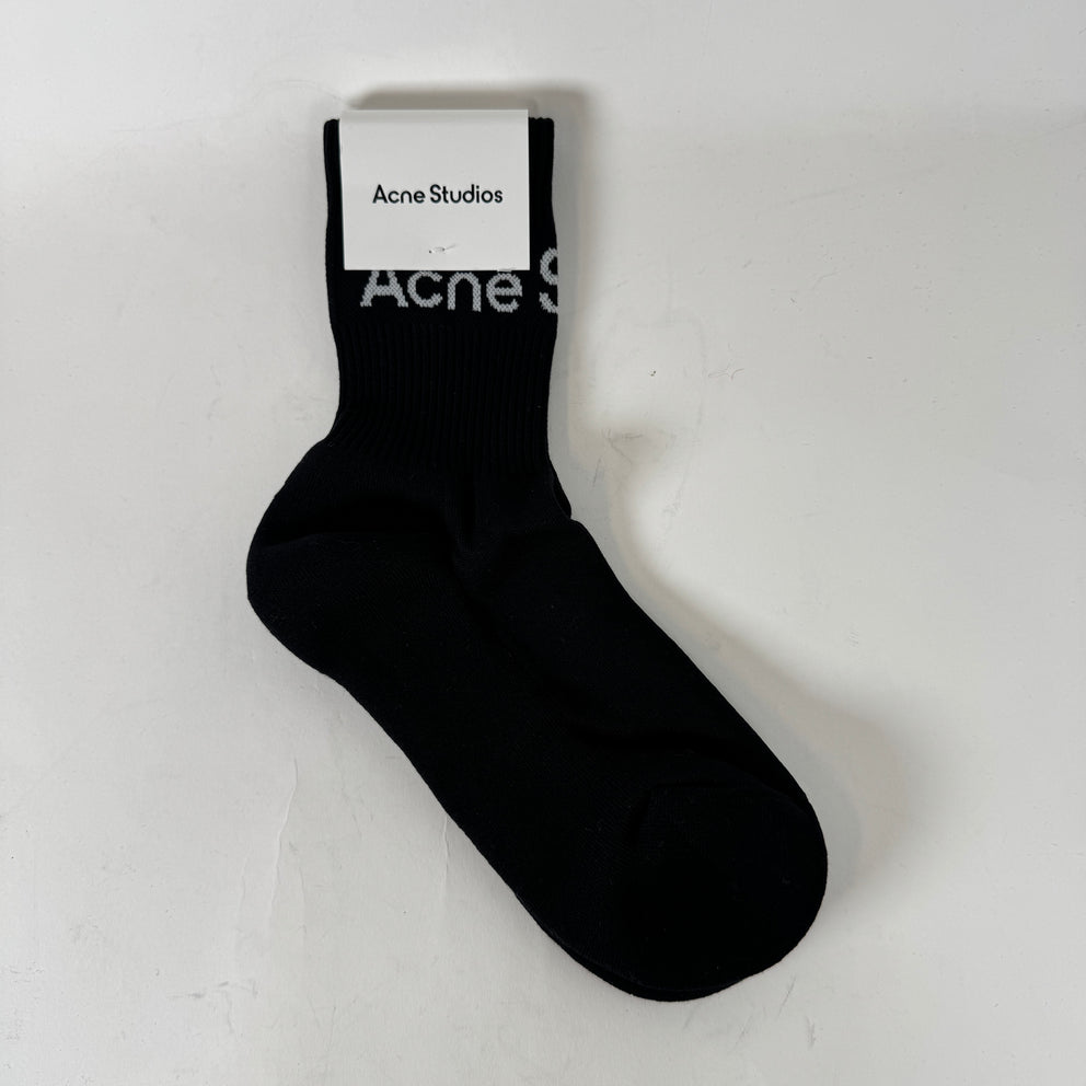 Acne Studios Black Logo Socks