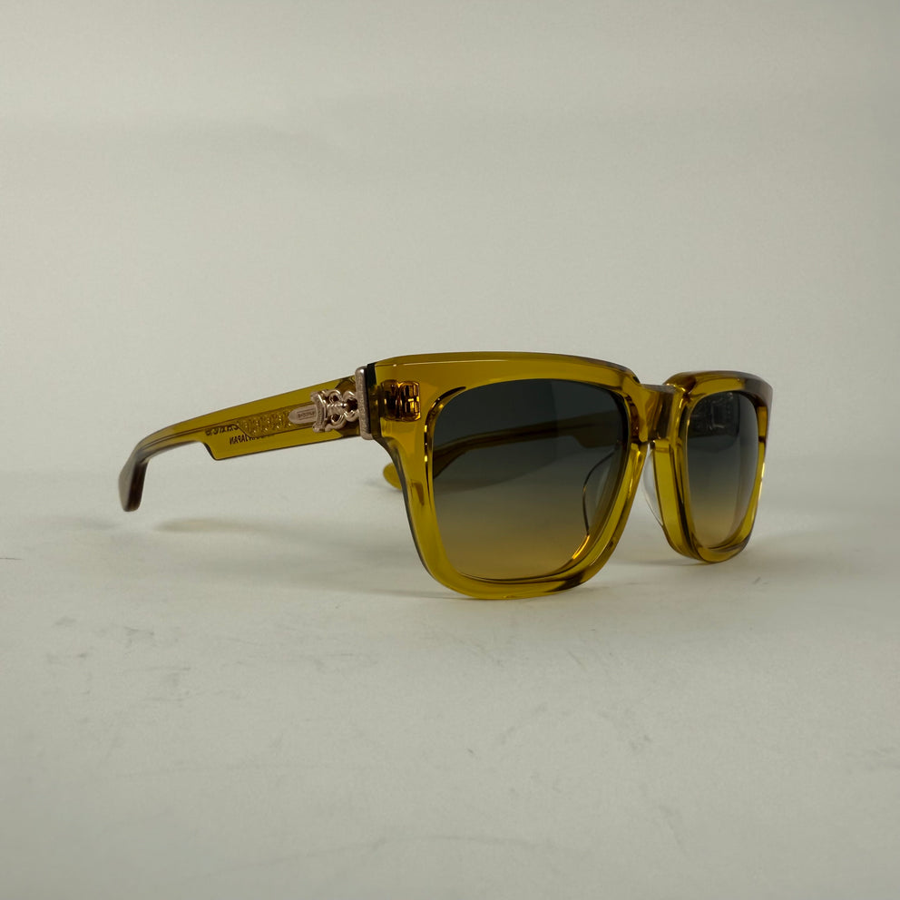 Chrome Hearts Yellow 18k Gold Box Officer Sunglasses