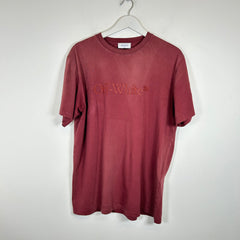Off-White Burgundy Logo T-Shirt Size L
